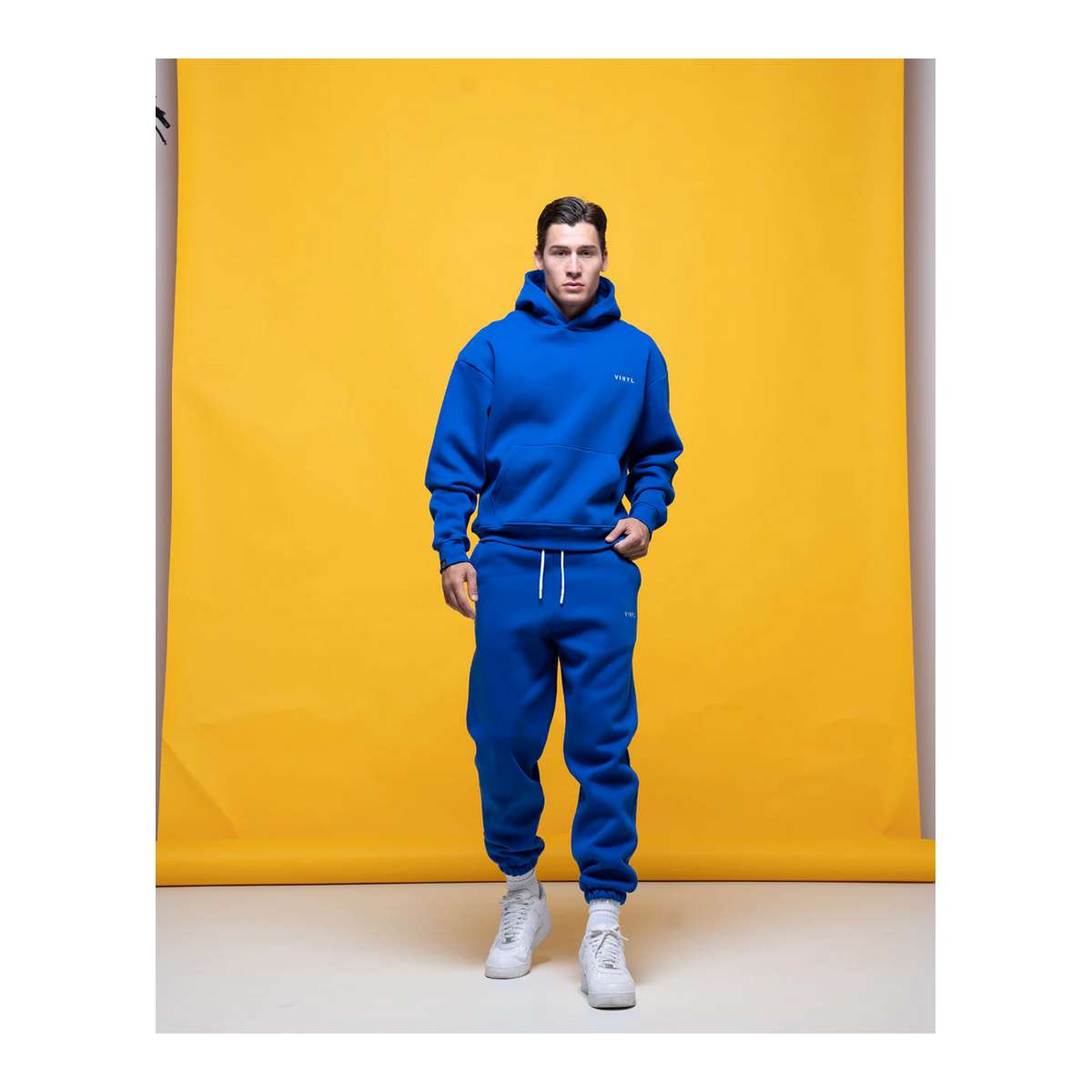 VINYL ART CLOTHING MEN΄S REGULAR FIT COTTON NEEDLECRAFT LOGO HOODIE BLUE