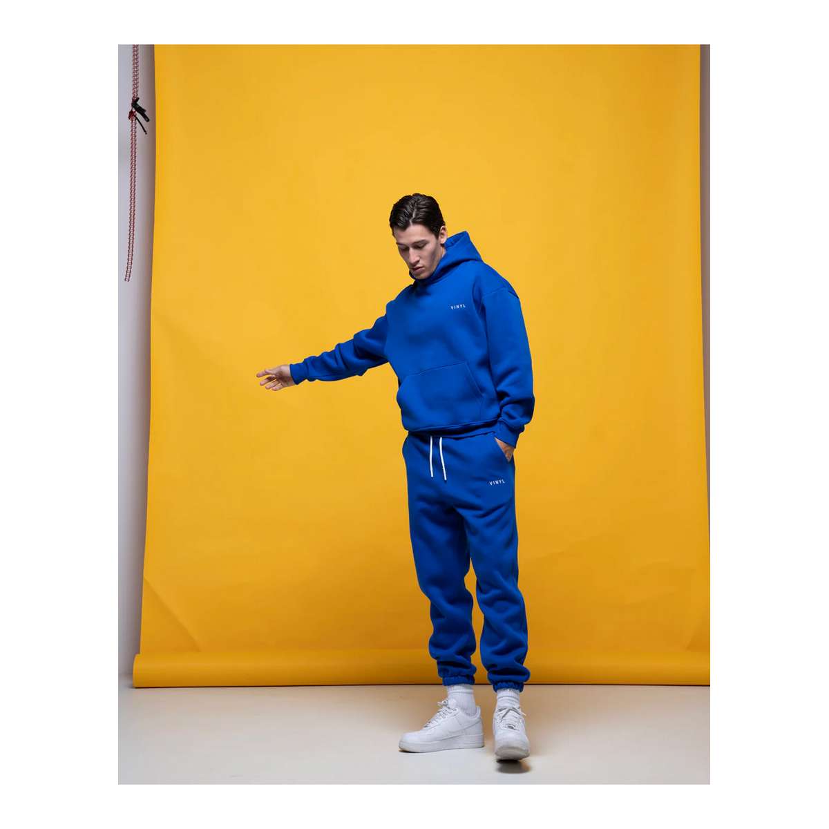 VINYL ART CLOTHING MEN΄S REGULAR FIT COTTON NEEDLECRAFT LOGO HOODIE BLUE