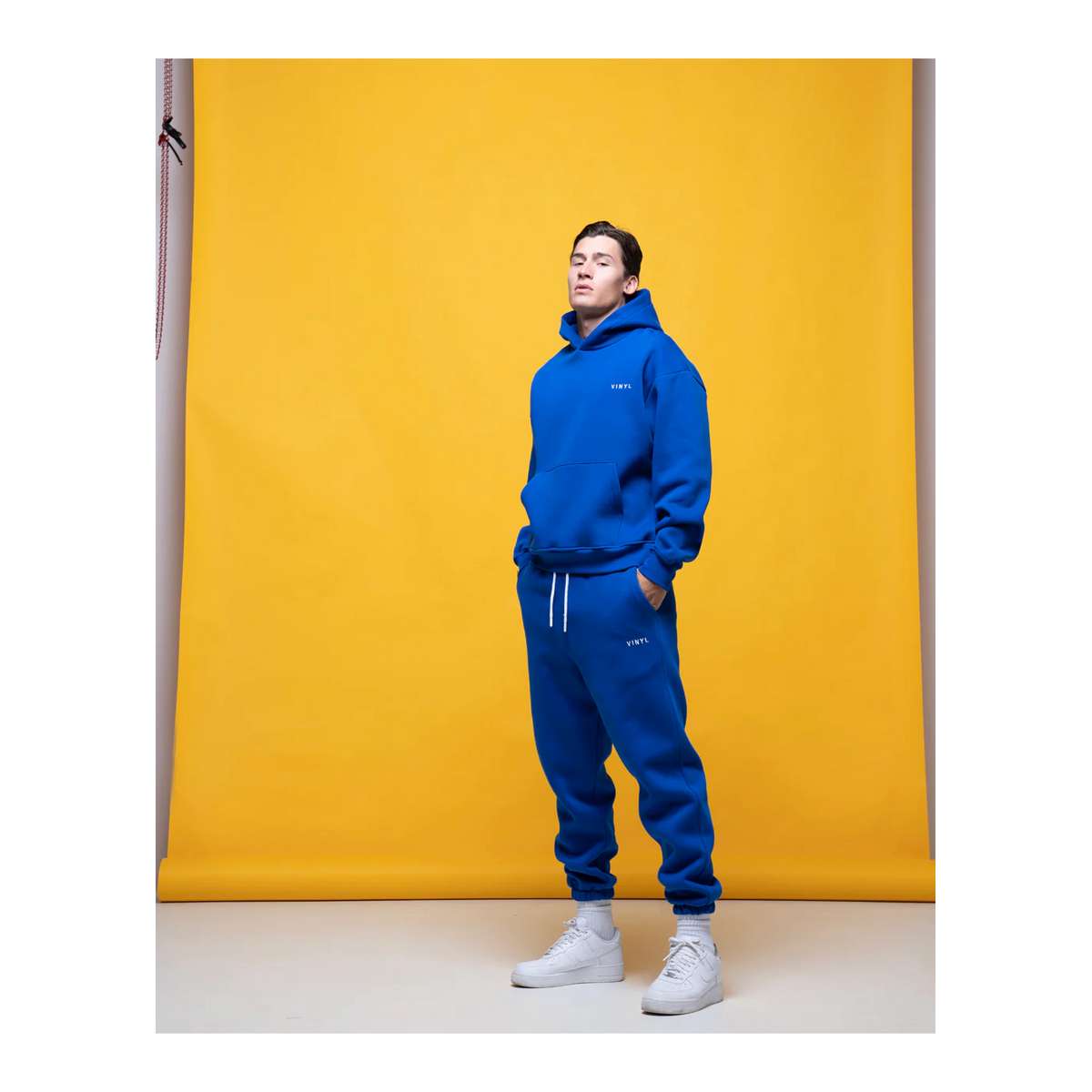 VINYL ART CLOTHING MEN΄S REGULAR FIT COTTON NEEDLECRAFT LOGO SWEATPANTS BLUE