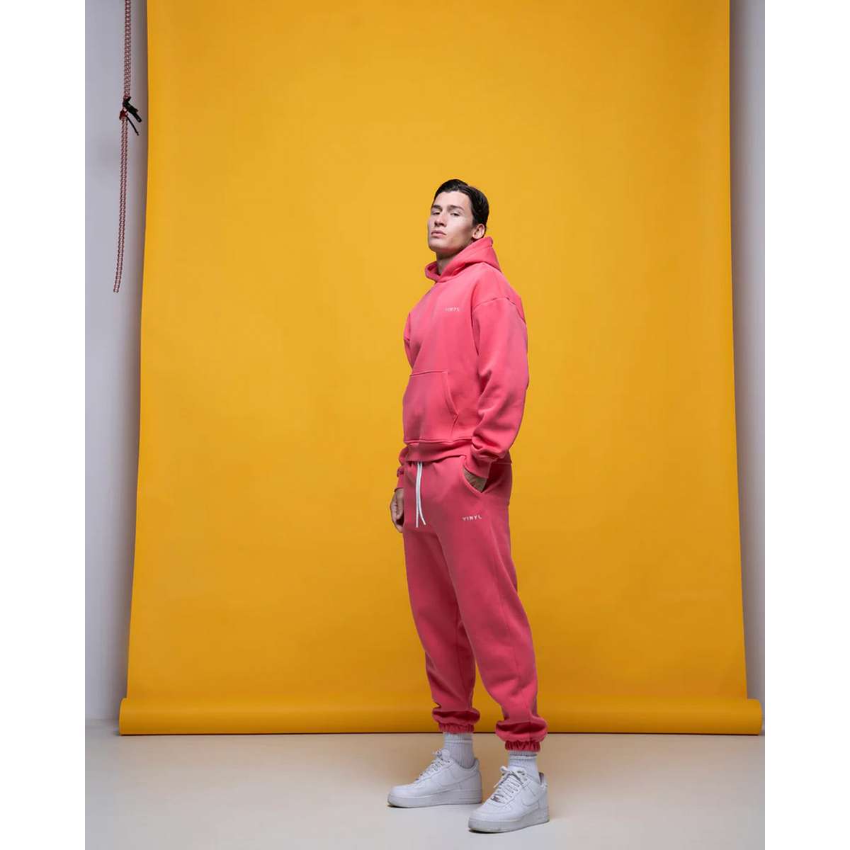 VINYL ART CLOTHING MEN΄S REGULAR FIT COTTON NEEDLECRAFT LOGO SWEATPANTS PINK