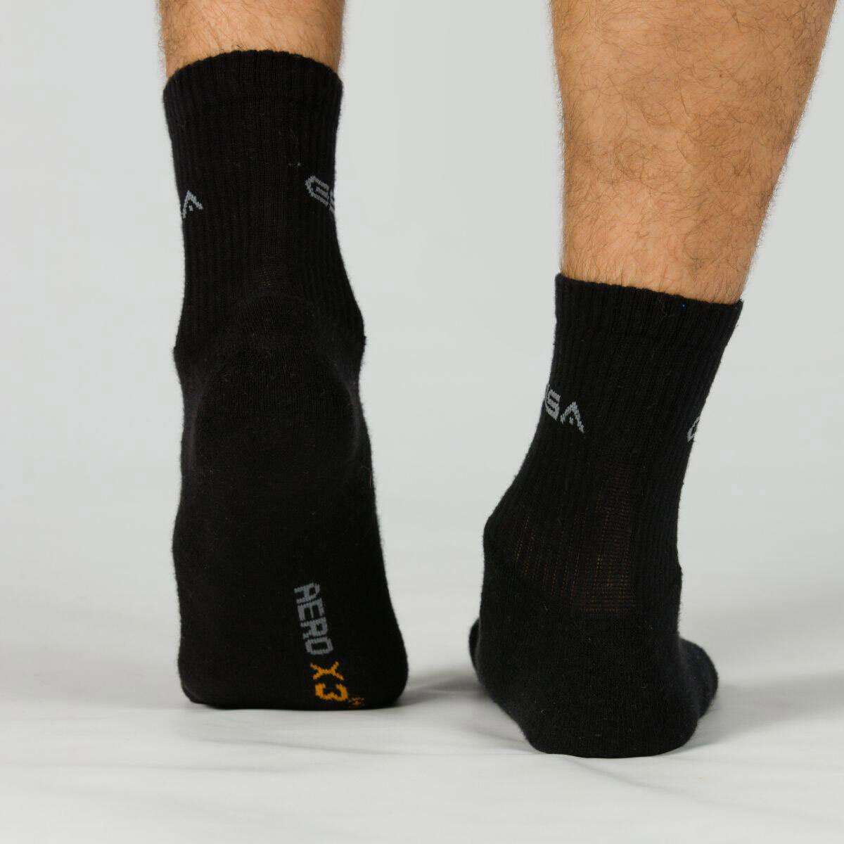 GSA MEN΄S ORGANICPLUS [+] SPORTS SOCKS X3 FULLY CUSHIONED CREW / 3PACK BLACK 8181003-01