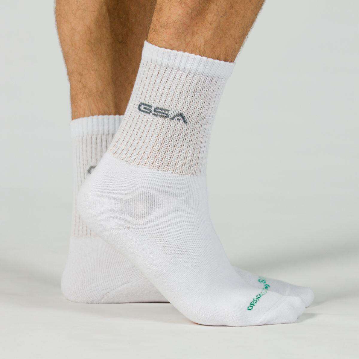 GSA MEN΄S ORGANICPLUS [+] SPORTS SOCKS X3 FULLY CUSHIONED CREW / 3PACK WHITE